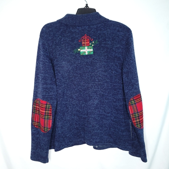 TIARA INTERNATIONAL Christmas Collection Women's Zip Front Cardigan MEDIUM - Picture 13 of 16